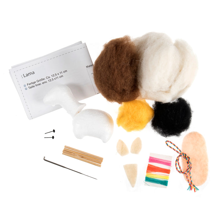 Trimits Needle Felting Kit Llama, 9x11.5cm, Includes Wool, Needle, Polystyrene Shapes, Instructions