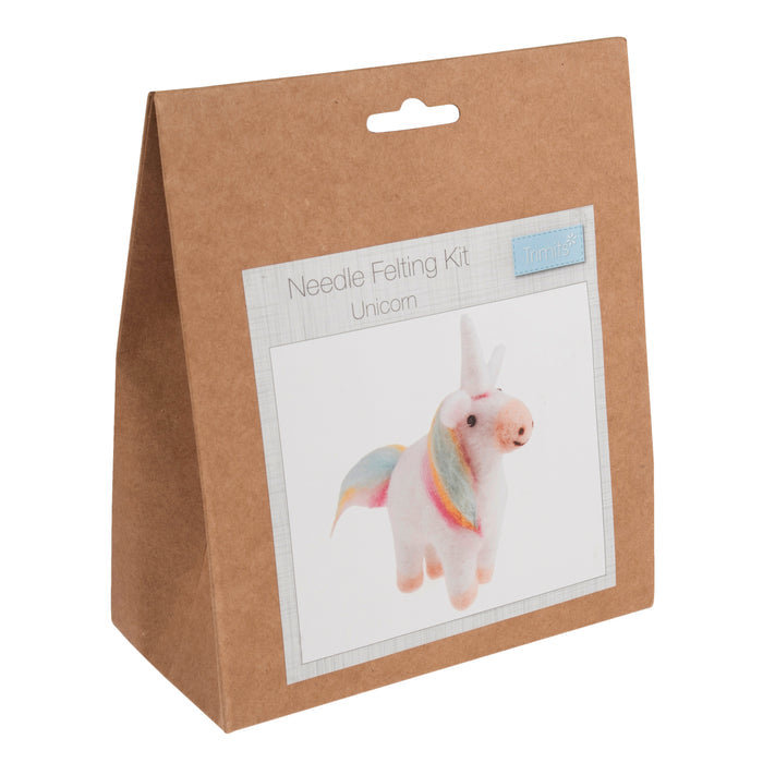 Trimits Needle Felting Kit Unicorn, 9x11.5cm, Includes Wool, Needle, Polystyrene Shapes, Instructions