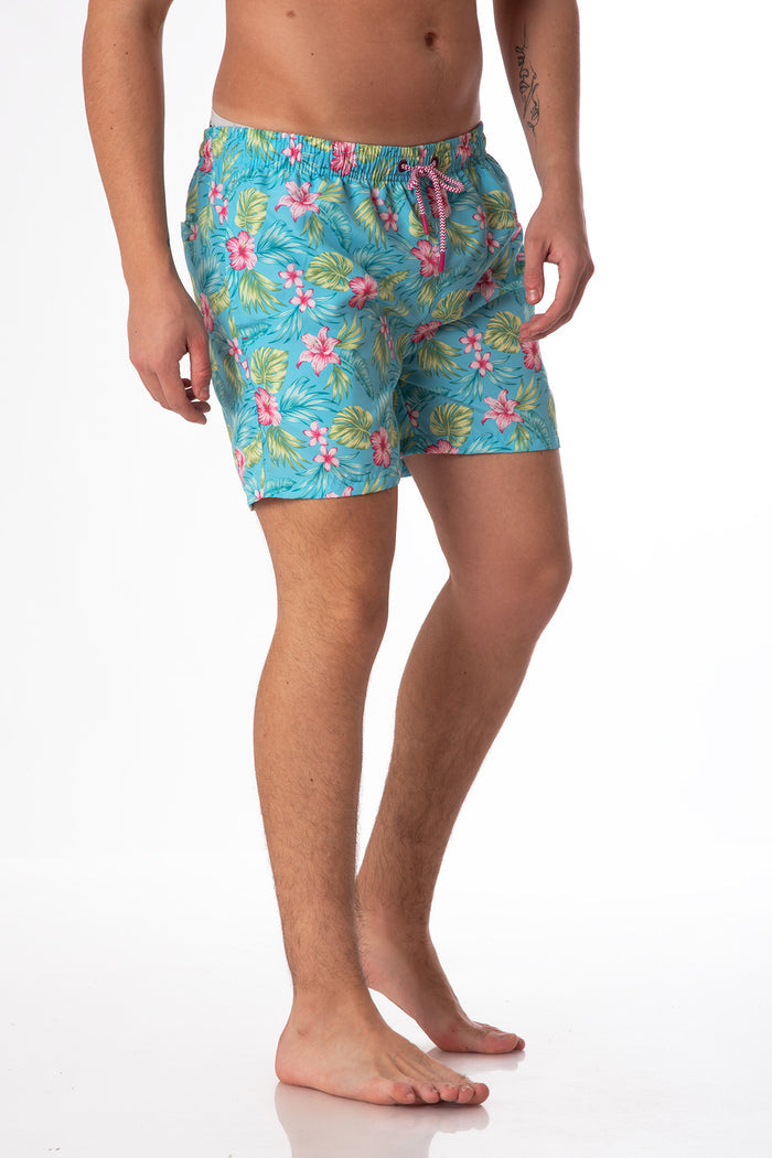 Tropical Floral Print Swim Short