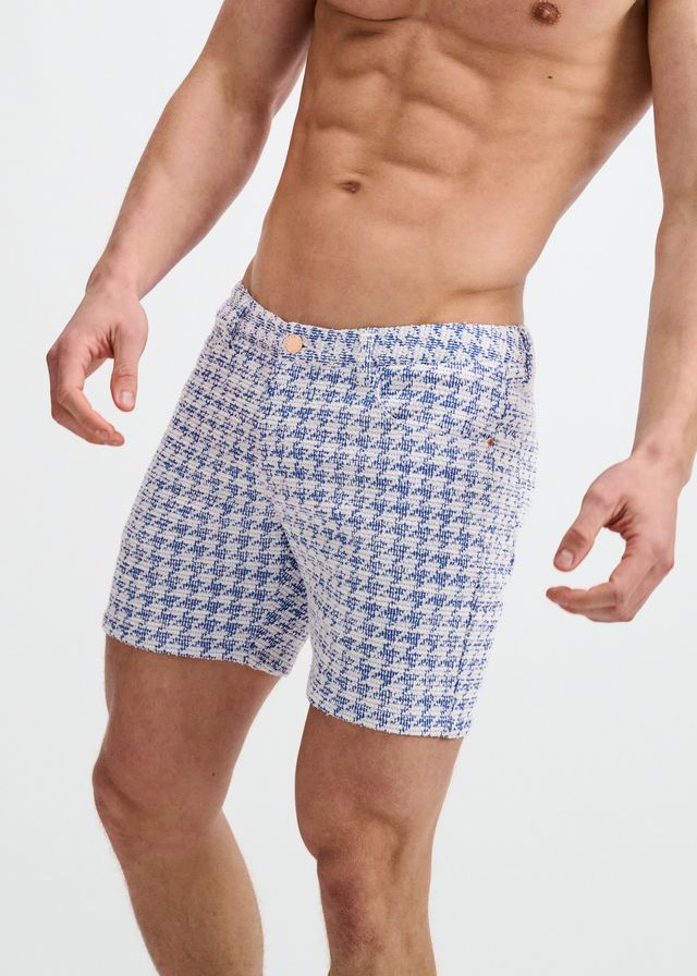 TWEED LOOK JAQUARD STRETCH KNIT SHORTS