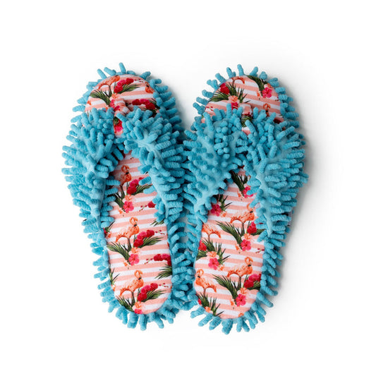 Two Left Feet, Aunt Deloris House Slippers - Blue
