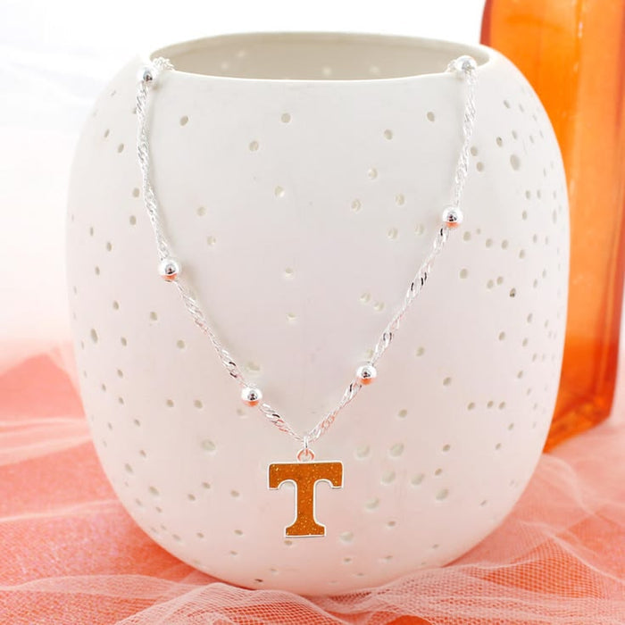 University of Tennessee "Power T" Glitter Enamel Satellite Necklace