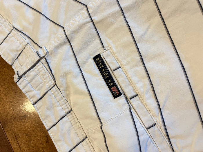 U.S. Polo Assn. Pinstripe Chino Shorts – White / Navy (Pre-owned)
