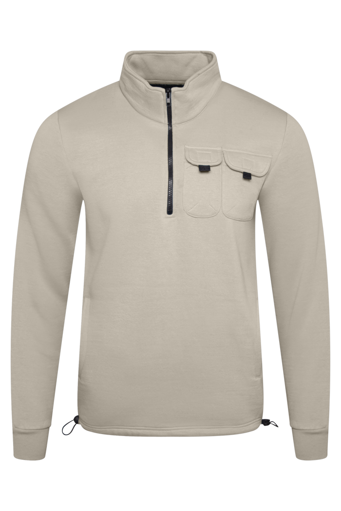 Utility Half-Zip Sweatshirt with Chest Pockets