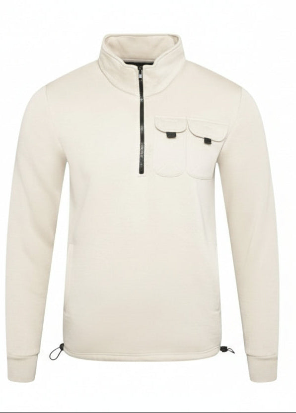 Utility Half-Zip Sweatshirt with Chest Pockets