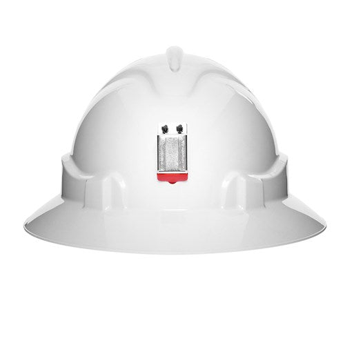 V6 Hard Hat Unvented Full Brim With Lamp Bracket And Ratchet Harness