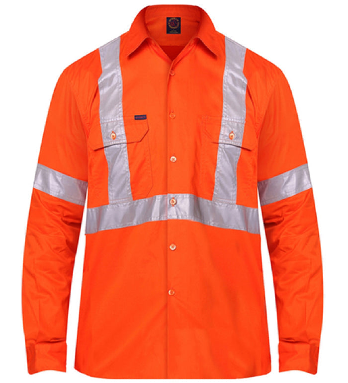 Vented Open Front L/S 3m Tape "X" Design