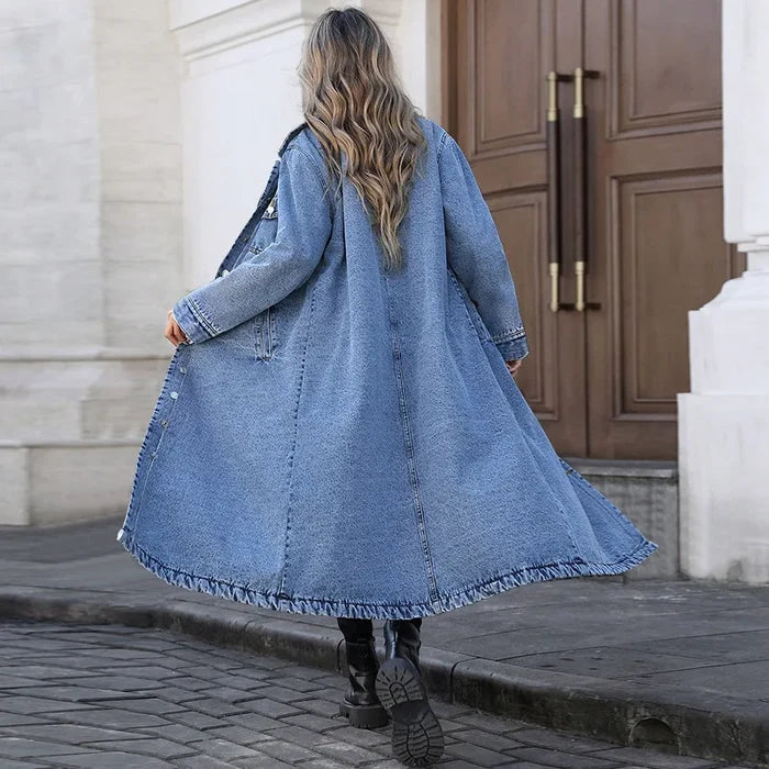 Veste longue en jean élégante