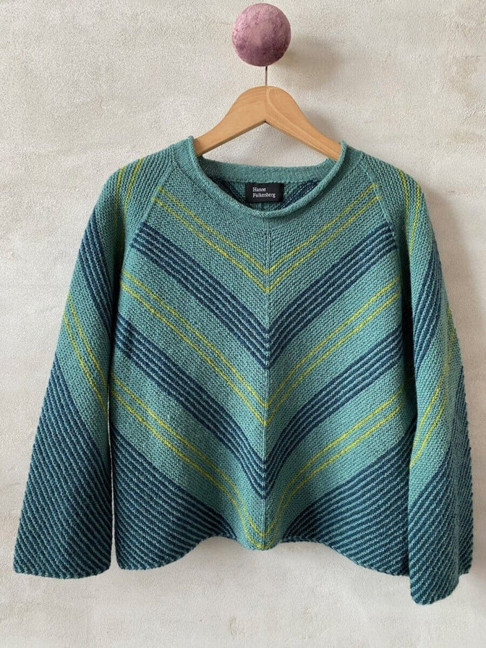 Vivi sweater af Hanne Falkenberg, strikkekit | 36 Green - grey mix, 41 Petrol, 29 Spring green