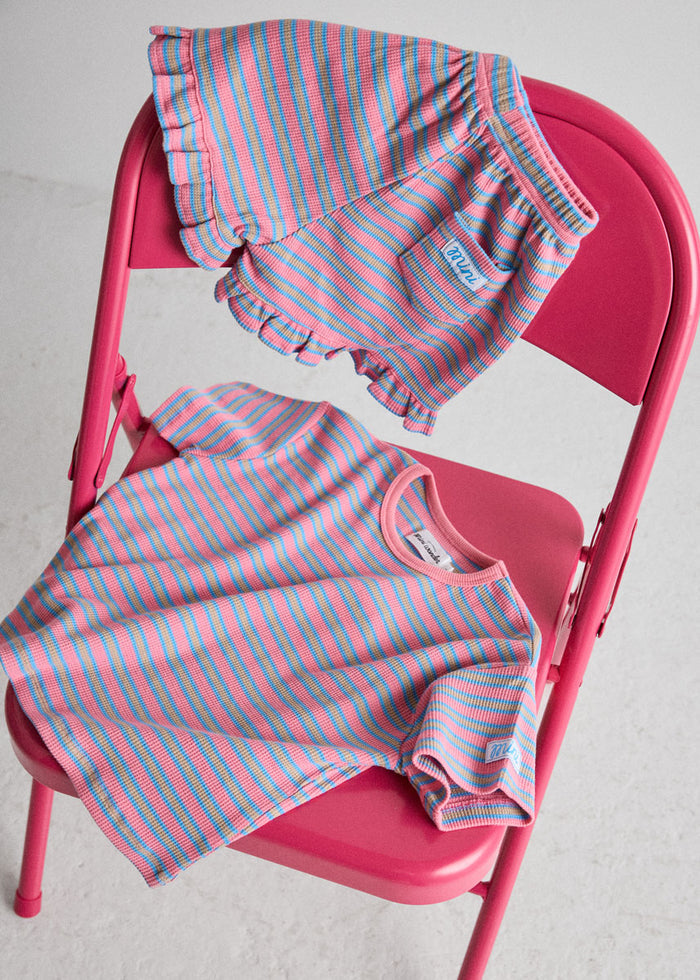 Waffle Striped Oversized Set - Pink Multi
