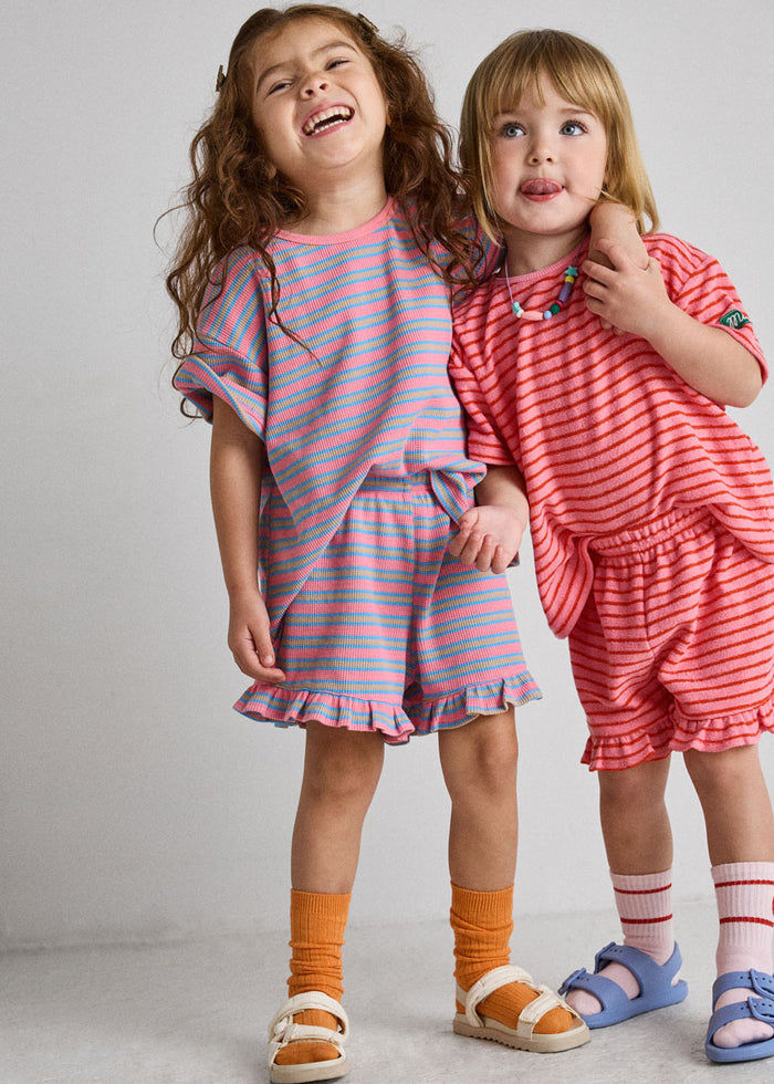 Waffle Striped Oversized Set - Pink Multi