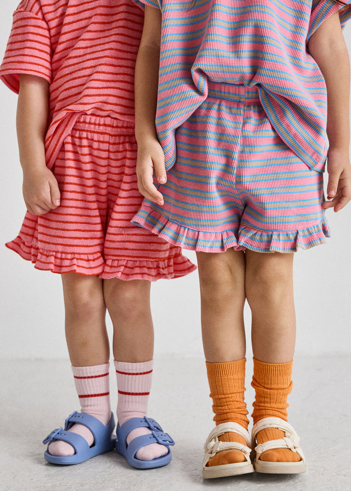 Waffle Striped Oversized Set - Pink Multi