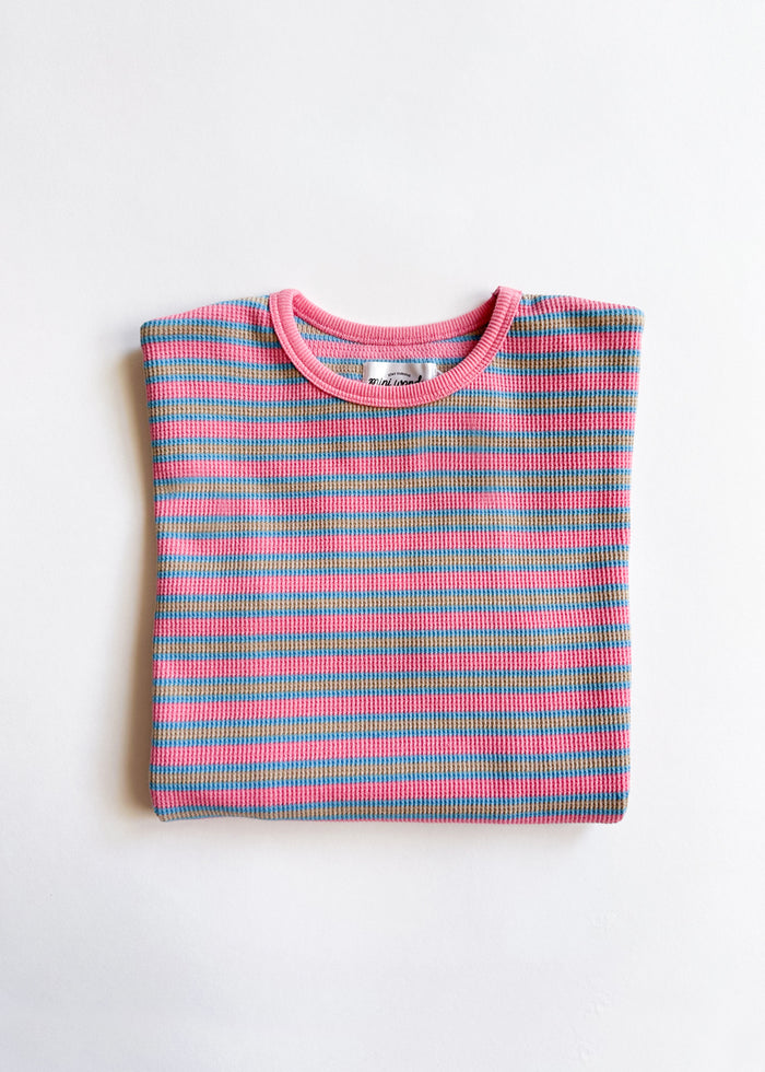 Waffle Striped Oversized Set - Pink Multi