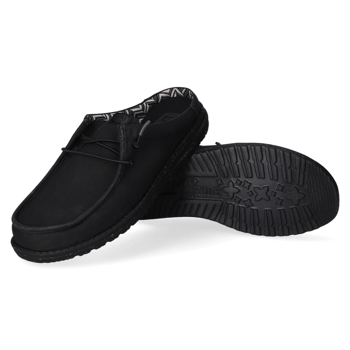 Wally Slip Canvas Heren Instappers Black/Black
