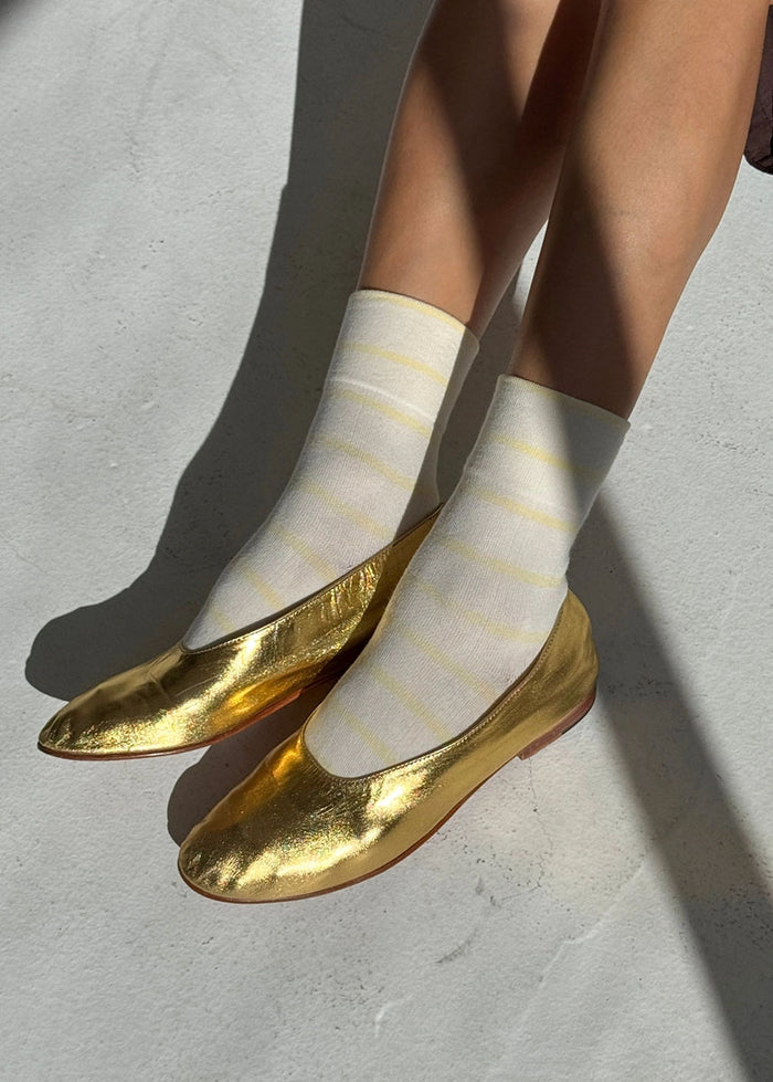 Wally Stripe Socks - Lemon