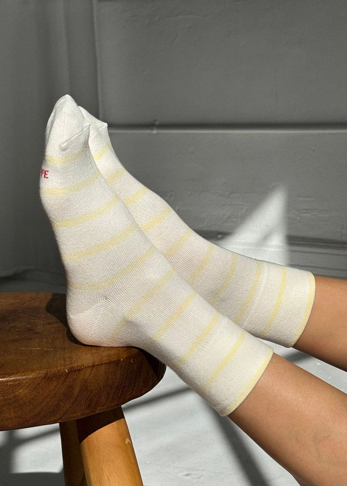 Wally Stripe Socks - Lemon