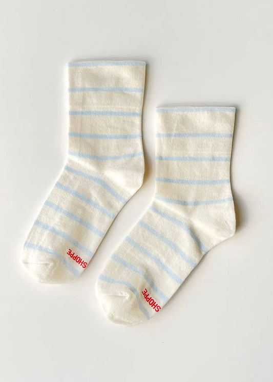 Wally Stripe Socks - Sky
