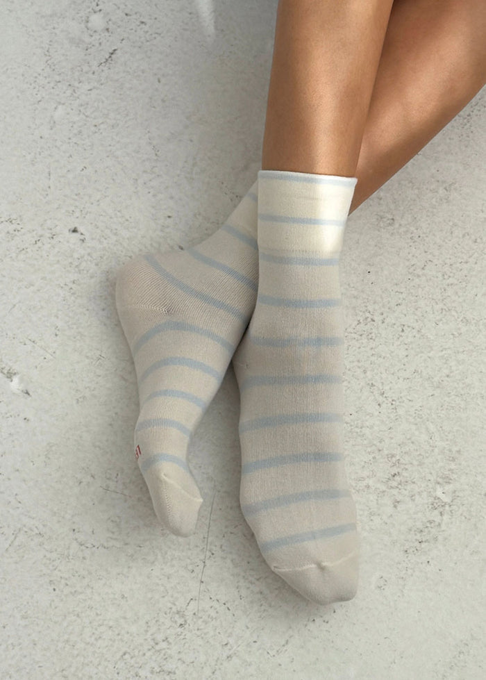 Wally Stripe Socks - Sky