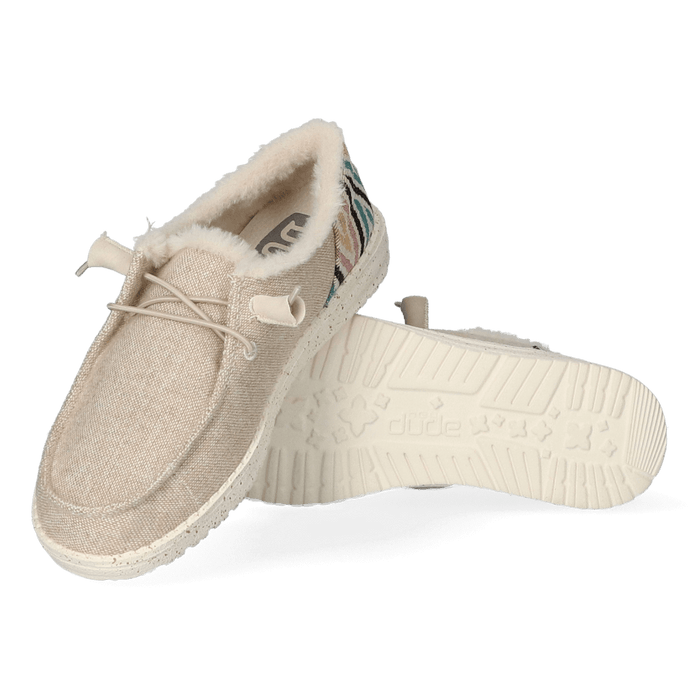 Wendy Funk Wool Dames Instappers Beige