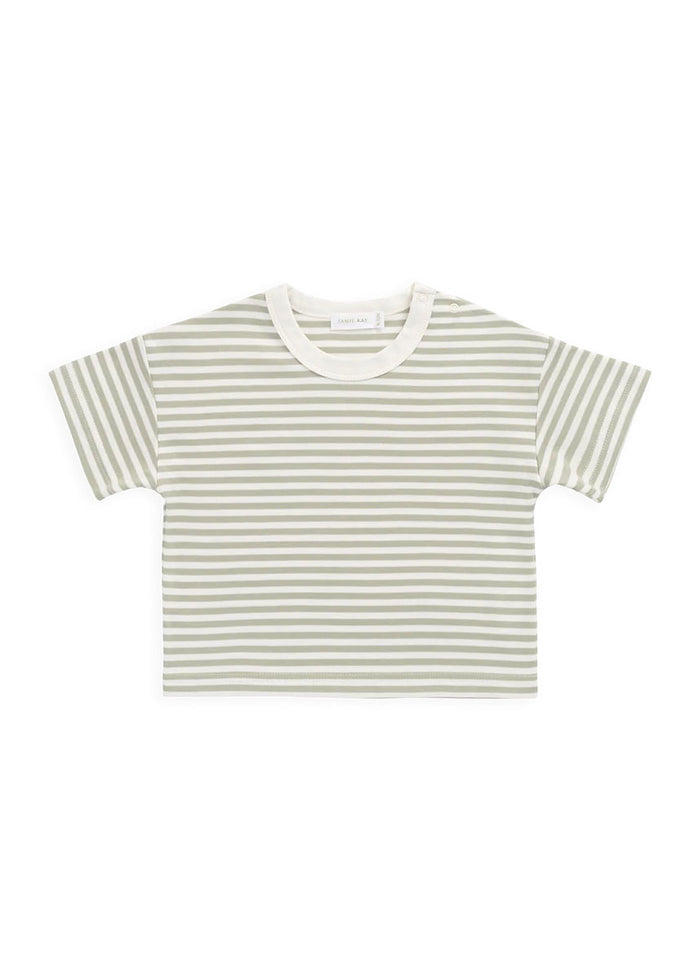 Wesley Tee - Narrow Lichen/Cloud Stripe