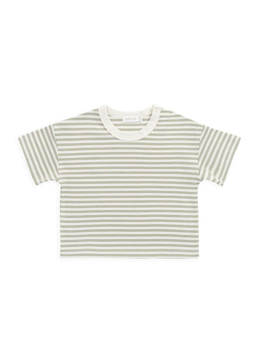 Wesley Tee - Narrow Lichen/Cloud Stripe