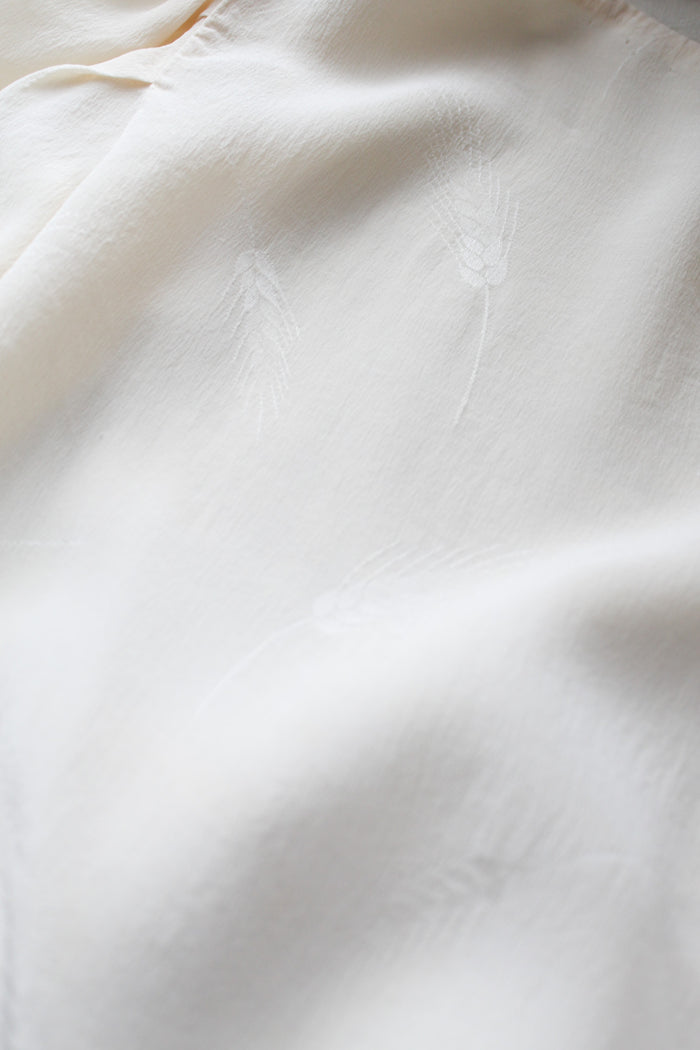 wheat embossed silk blouse