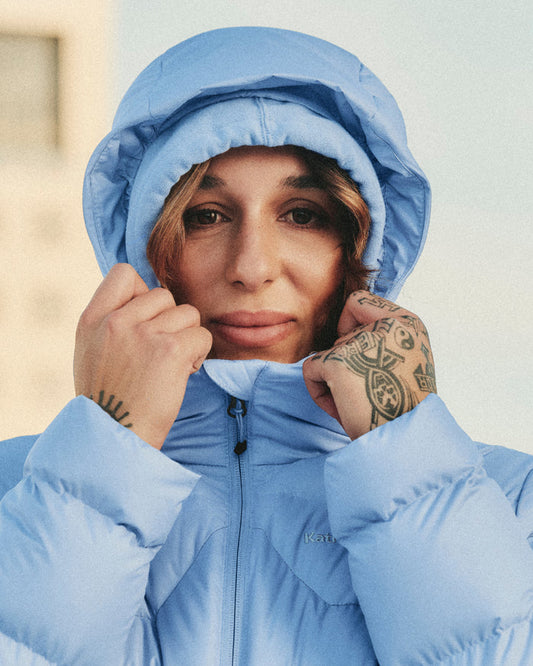Women's Epiq Hooded Down Jacket -  Tech Blue