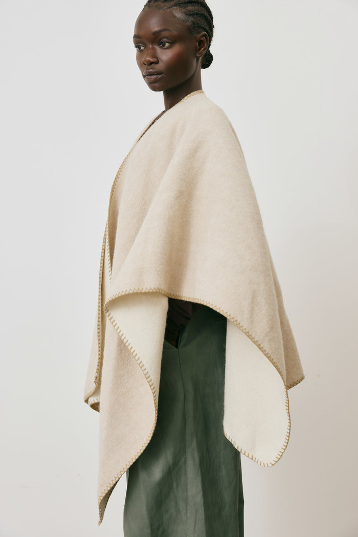 wool Fringe Cape