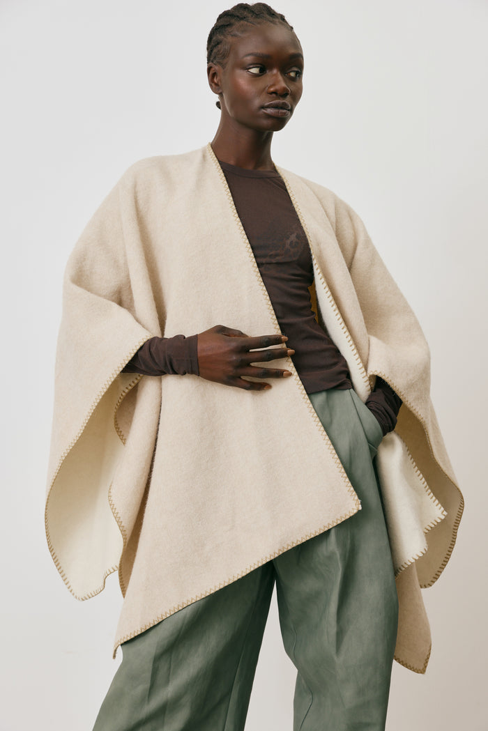 wool Fringe Cape