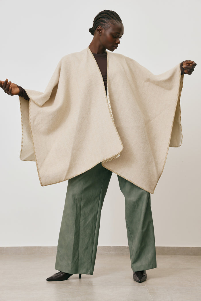 wool Fringe Cape
