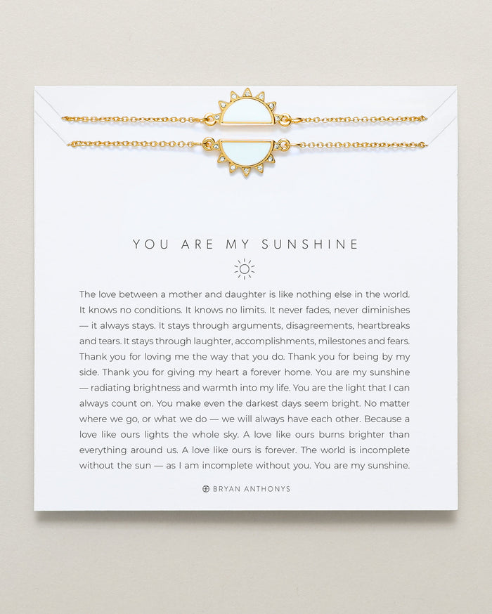 You Are My Sunshine Gold Bracelet Set
