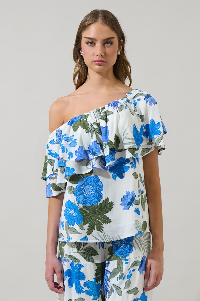 Zurie Floral Talisy Off Shoulder Top